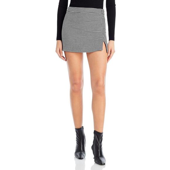 Steve Madden Dresses & Skirts - Steve Madden Womens Cameron B/W Houndstooth Short Daytime Mini Skirt NWT